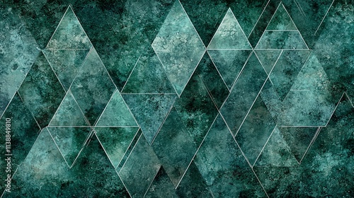Wallpaper Mural Teal geometric pattern on textured background. Torontodigital.ca