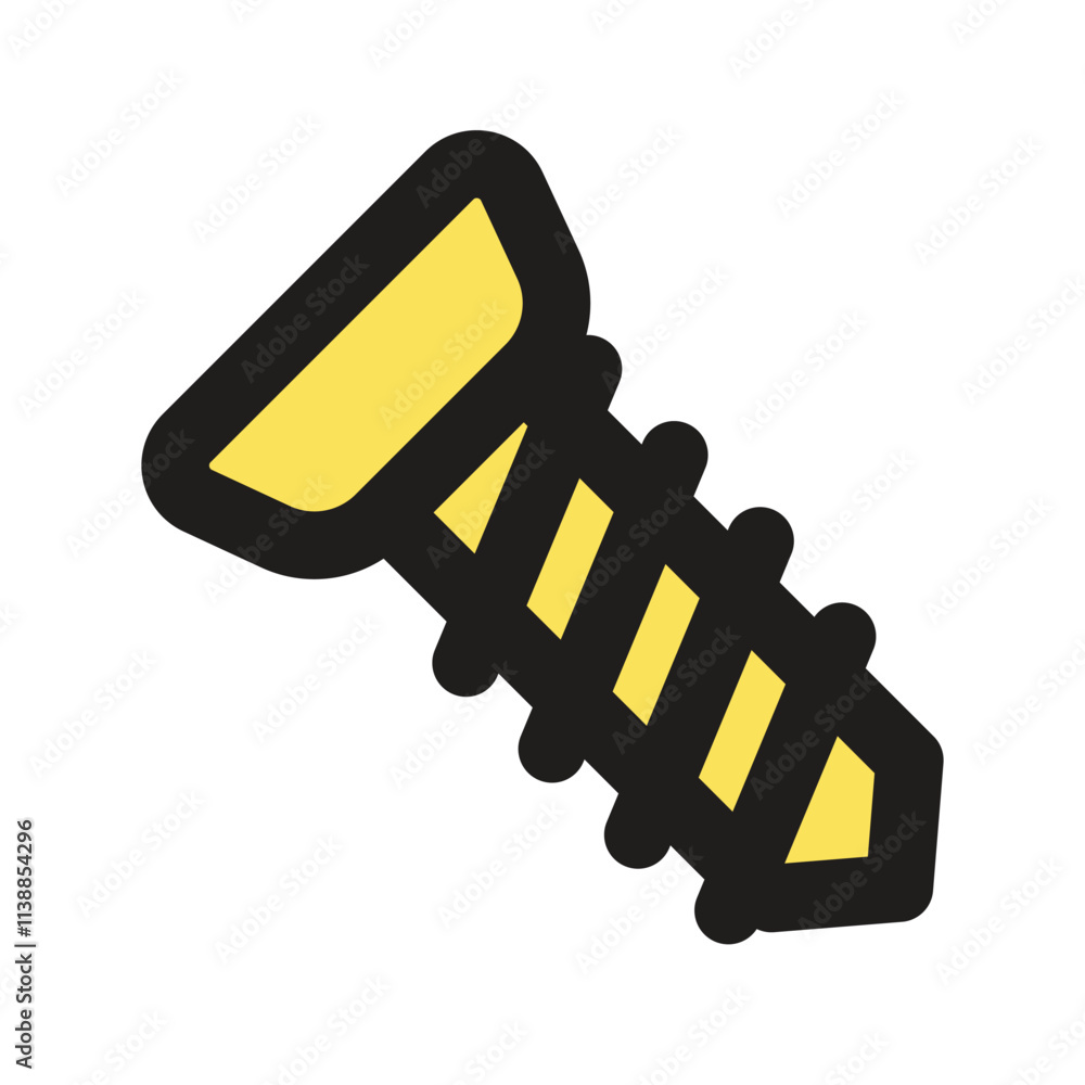 The image is a low resolution pixel art representation of a metallic gold screw. The image is a low resolution pixel art representation of a metallic gold screw.