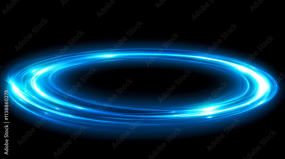 Bright blue neon vortex abstract glowing swirl black background. Vortex. Illustration Bright blue neon vortex abstract glowing swirl black background. Vortex. Illustration