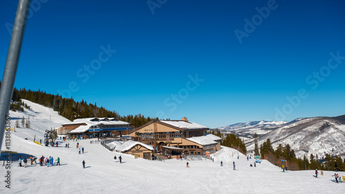 Ski day at Vail Colorado in the Rocky Mountains.