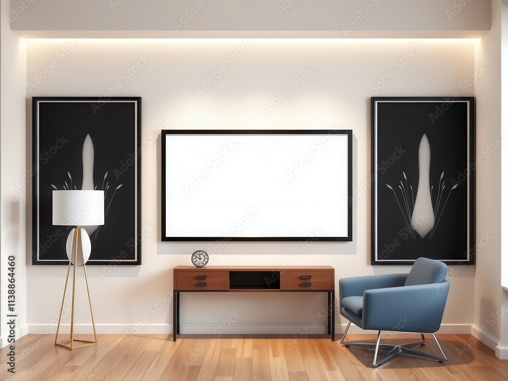 A sleek and contemporary mockup of office wall art featuring a stylish design, perfect for adding a modern touch to any workspace, decor, aesthetic A sleek and contemporary mockup of office wall art featuring a stylish design, perfect for adding a modern touch to any workspace, decor, aesthetic