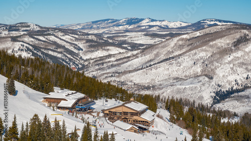 Ski day at Vail Colorado in the Rocky Mountains.