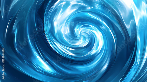 An abstract round swirl in 3d blue energy mixed with a speed vortex wave flare element. a futuristic spiral multiverse teleport with lightning and electric tunnels. Vortex. Illustration photo