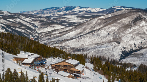 Ski day at Vail Colorado in the Rocky Mountains.