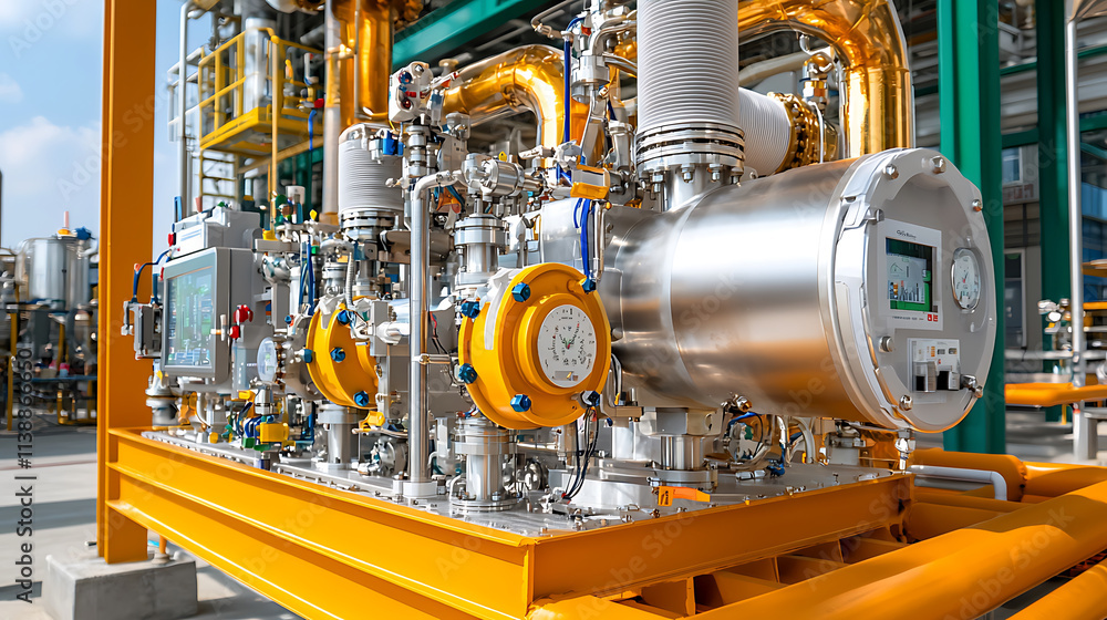 Fototapeta premium High tech fuel processing unit with advanced machinery and clean design