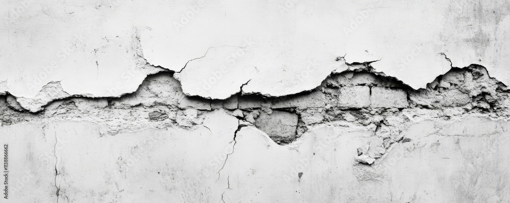 Fototapeta premium White Grunge Stucco Texture Wallpaper. Premium Light Grey Background with copy-space.