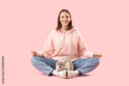 Young woman with cute Briti...