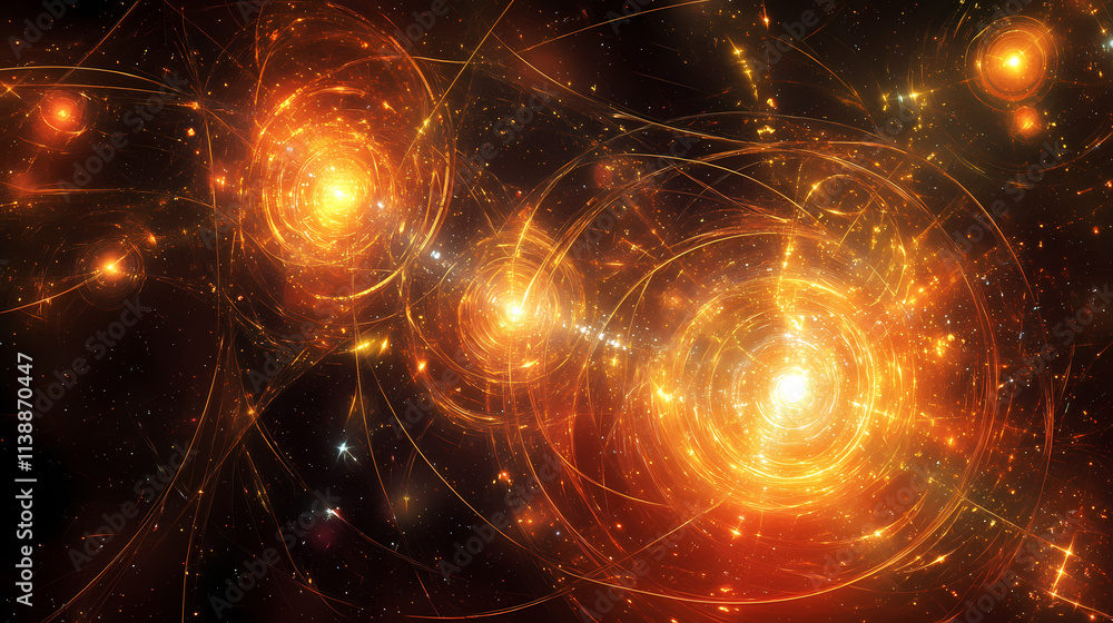 Obraz premium Abstract energy field with glowing light in cosmic space. Vortex. Illustration