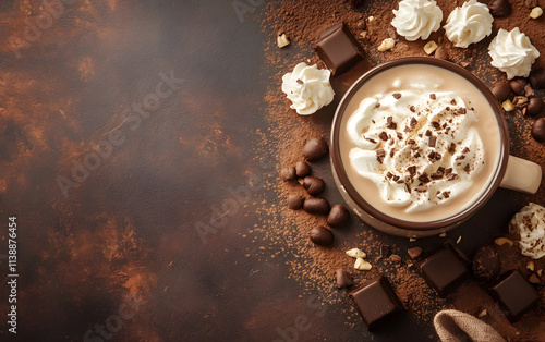 Sweet dessert in mocha mousee color  photo