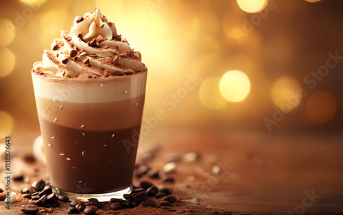 Sweet dessert in mocha mousee color 