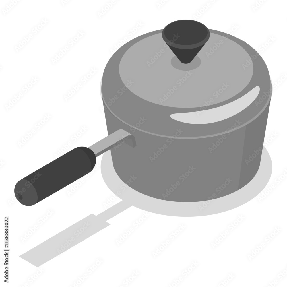 3D Isometric Flat Vector Set of Tableware, Cooking Kitchen Pots. Item 4 3D Isometric Flat Vector Set of Tableware, Cooking Kitchen Pots. Item 4