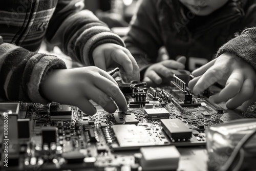 Empowering young minds  a child s journey in learning electronics with expert tutor support photo