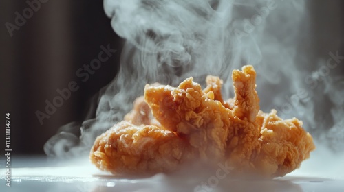 Crispy Fried Chicken with Rising Steam