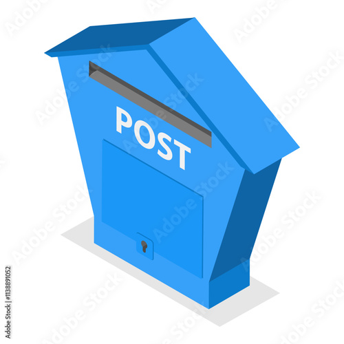 3D Isometric Flat Vector Set of Mailboxes, Post Elements. Item 1