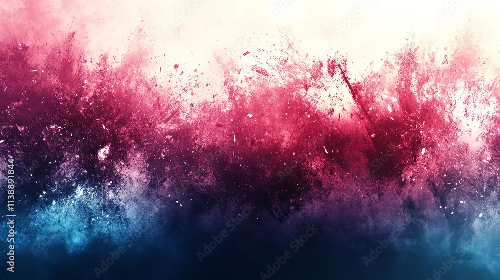 Abstract Explosion of Pink and Blue Powder Colorful Particles and Swirls on a Gradient Background Abstract Explosion of Pink and Blue Powder Colorful Particles and Swirls on a Gradient Background