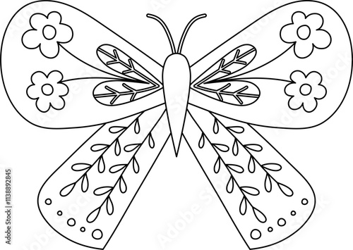butterfly moth outline coloring printable