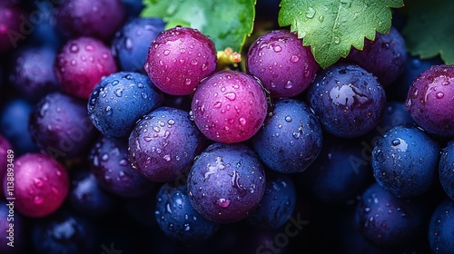 Wallpaper Mural Dewy Purple and Blue Grapes on the Vine Torontodigital.ca