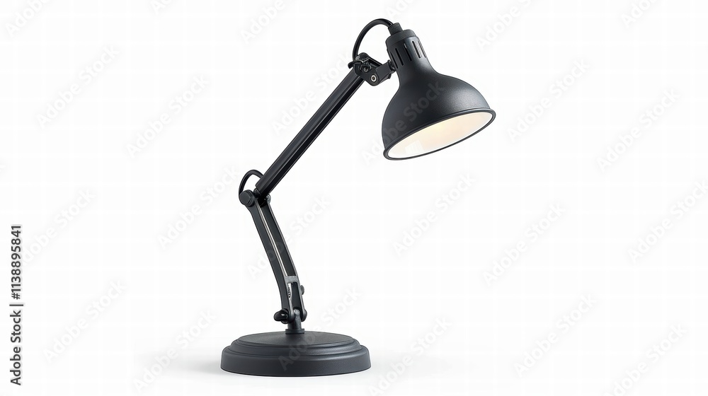 Adjustable gooseneck desk lamp in matte black, positioned on a white background for a versatile, contemporary look . Adjustable gooseneck desk lamp in matte black, positioned on a white background for a versatile, contemporary look .