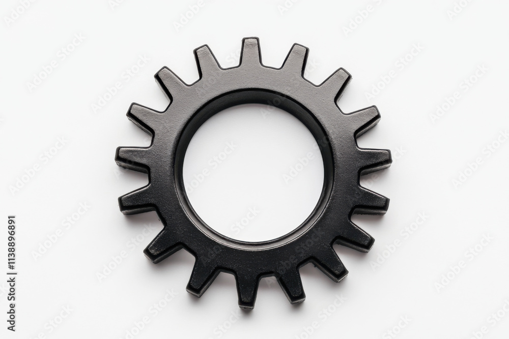 detailed macro shot of single black steel gear showcasing its intricate design and sharp teeth, perfect for industrial themes detailed macro shot of single black steel gear showcasing its intricate design and sharp teeth, perfect for industrial themes