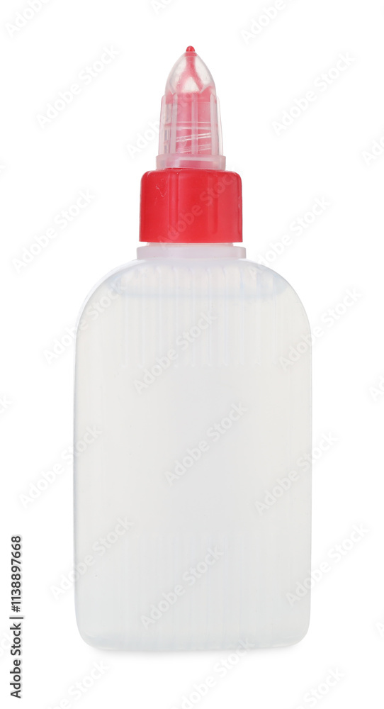 One bottle of glue isolated on white One bottle of glue isolated on white