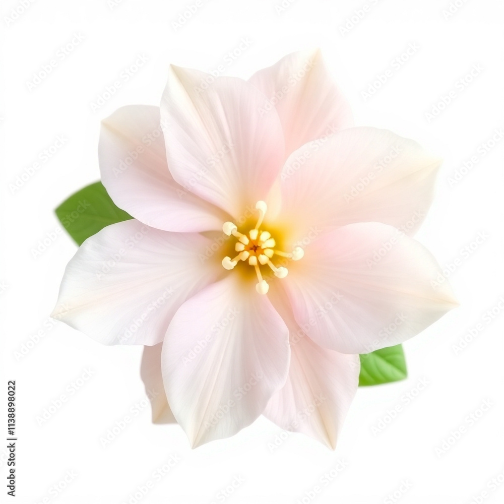 Fototapeta premium Beautiful Arabian Jasmine flower Clpart, with isolated on a white background, 