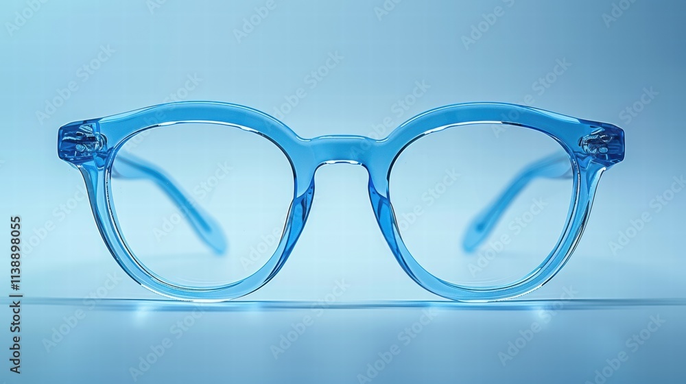 Blue light-blocking glasses with a minimalist frame, displayed on a white background to emphasize a modern and functional look . Blue light-blocking glasses with a minimalist frame, displayed on a white background to emphasize a modern and functional look .