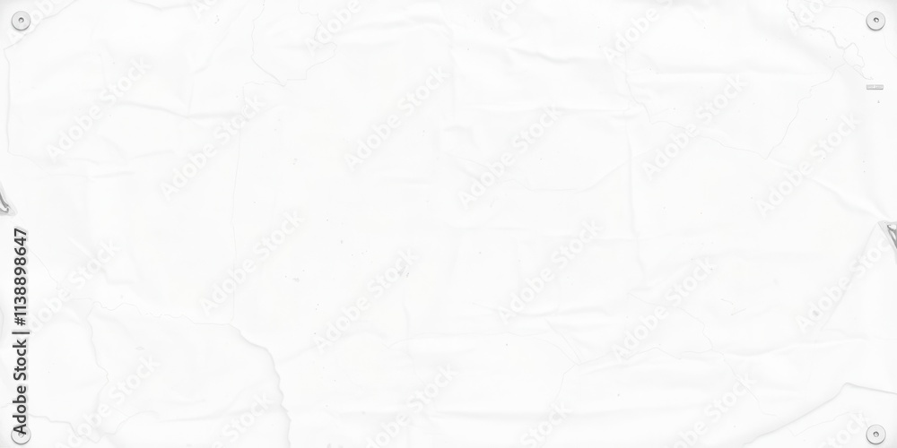 Obraz premium White creased poster with a subtle textured surface for design backgrounds or mockups, poster, white