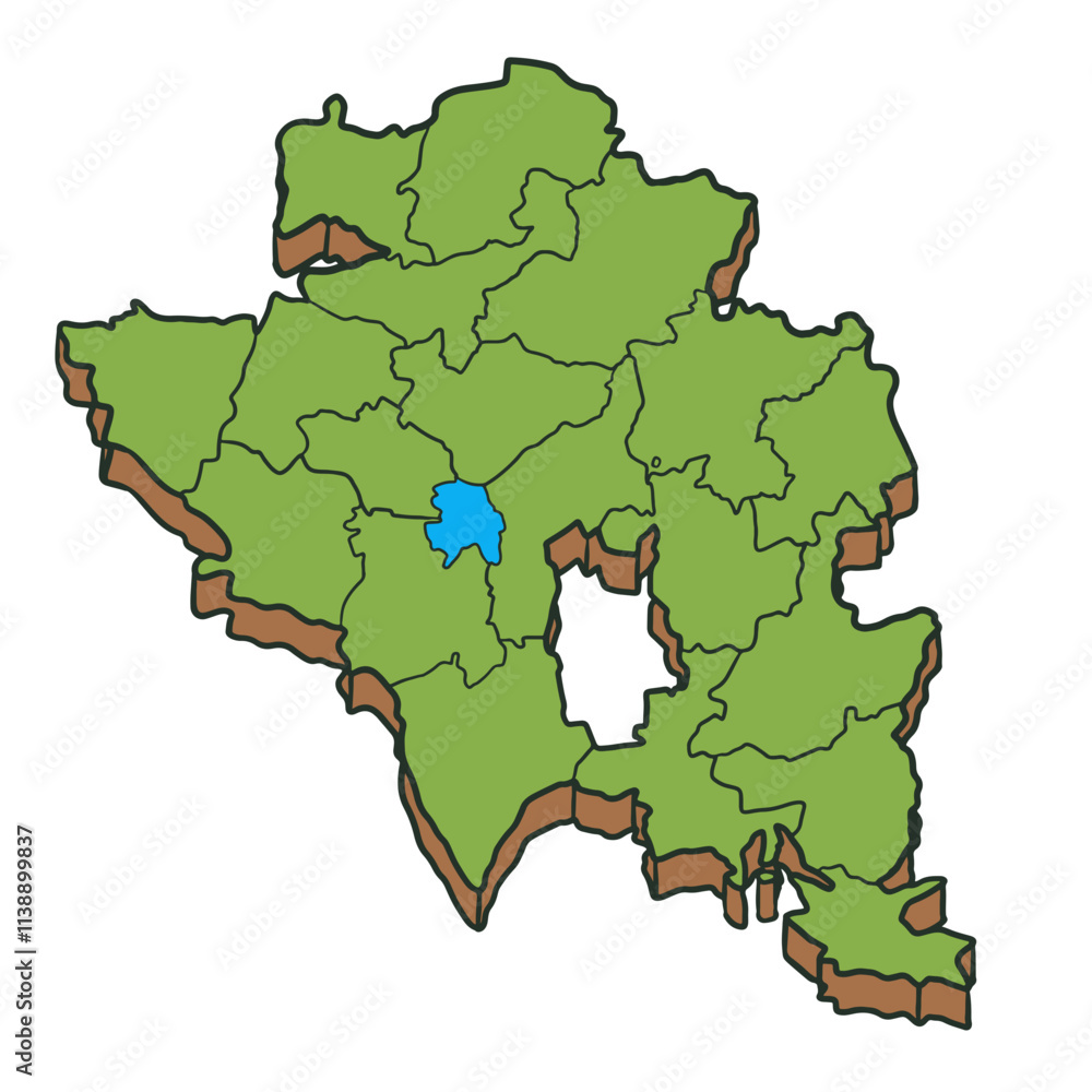 Obraz premium Semarang City Map Isometric