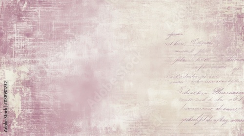 Soft, Romantic Mauve Background with Elegant, Flowing Cursive Script and Distressed Texture Overlay