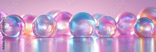 Pastel Dreams Iridescent Orbs Shimmer with Magic and Whimsy, a Colorful Abstract Backdrop