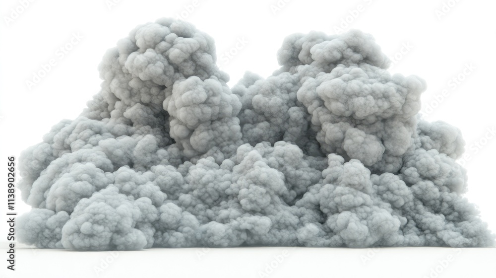 Gray Smoke Cloud Isolated on White Background for Visual Effects Gray Smoke Cloud Isolated on White Background for Visual Effects