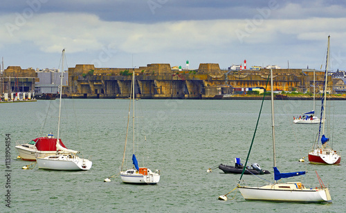 Obraz na płótnie Lorient - The Bay and submarine base Keroman from World War II, now a museum. Lorient is a French city in the Morbihan department in the Brittany region w salonie