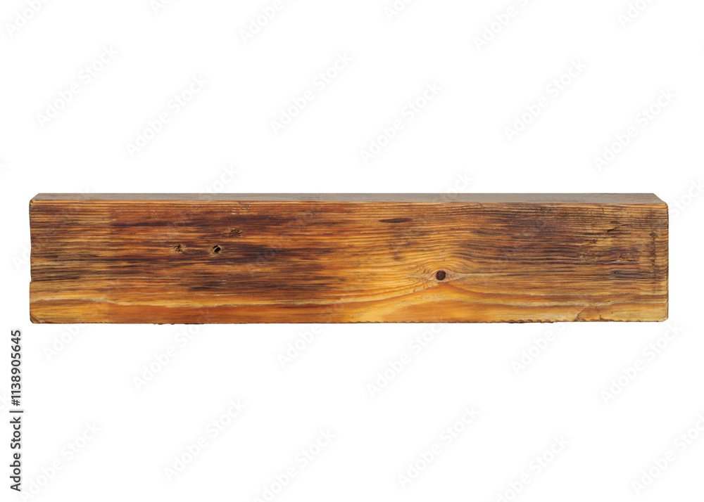 Rustic Wooden Beam Isolated on White Background Rustic Wooden Beam Isolated on White Background