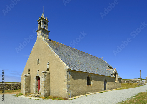 Obraz na płótnie Pointe du Van, Catholic chapel Saint-Théy de la Pointe du Van of Brittany, France w salonie