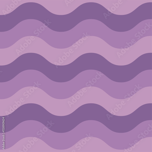 Purple pastel retro groovy horizontal waves seamless pattern. 60s and 70s vibes Vintage Geo Art, waves Pattern Vector illustration. Trendy wave pattern Abstract stripes violet optical art wave line.