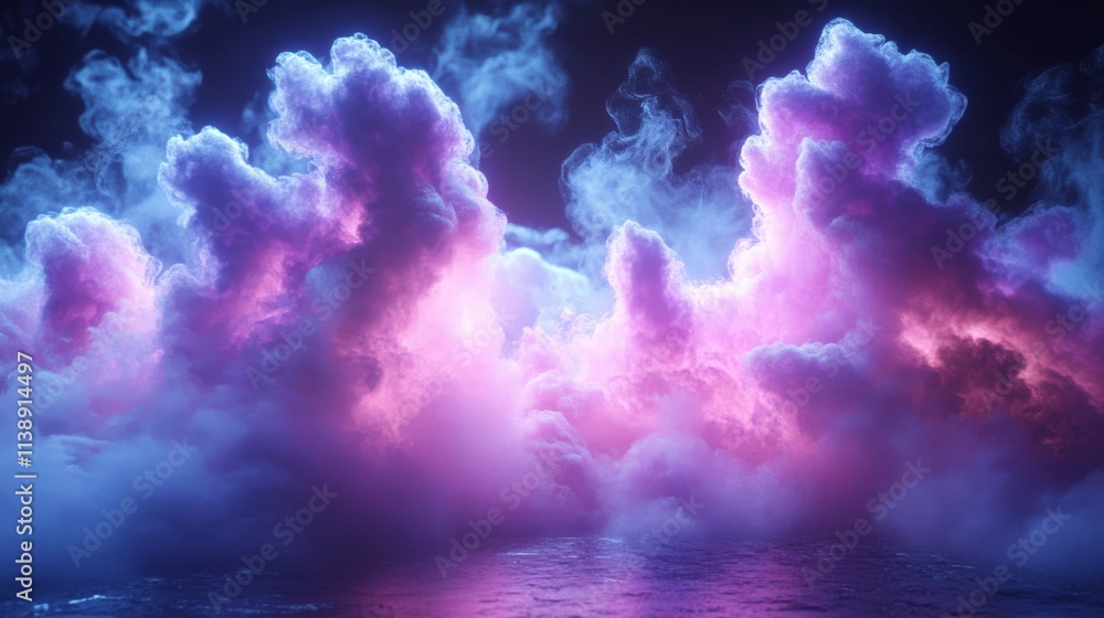 Vibrant Colorful Cloudscape with Dramatic Lighting Vibrant Colorful Cloudscape with Dramatic Lighting