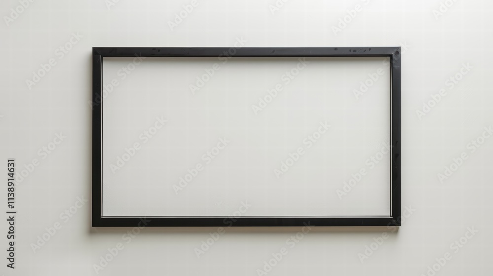 Minimalist black metal frame with a slim profile, isolated on a white background for a modern, sleek look . Minimalist black metal frame with a slim profile, isolated on a white background for a modern, sleek look .