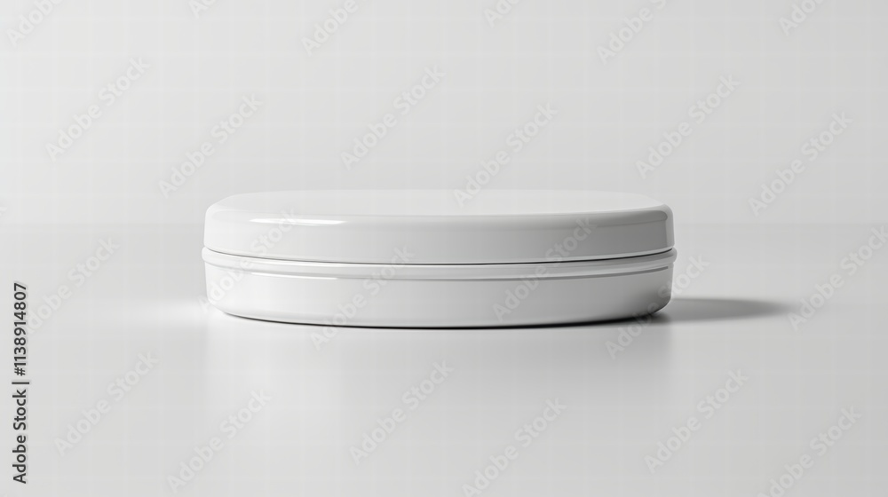 Minimalist white packaging box with soft, rounded edges, isolated on a white background for a clean, modern look . Minimalist white packaging box with soft, rounded edges, isolated on a white background for a clean, modern look .
