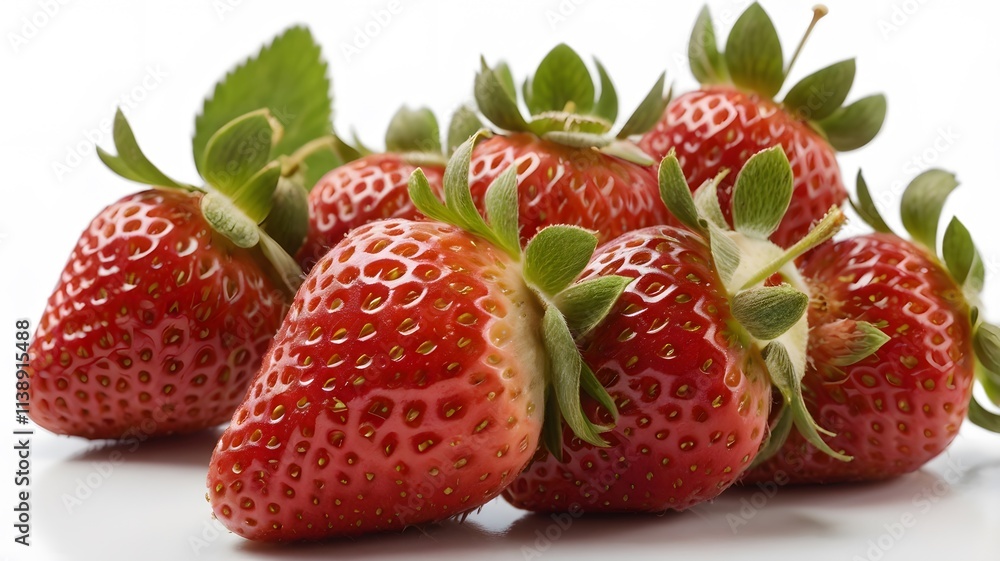 Photo of a strawberry, isolated on a white backgroundcreated with generative Ai Photo of a strawberry, isolated on a white backgroundcreated with generative Ai