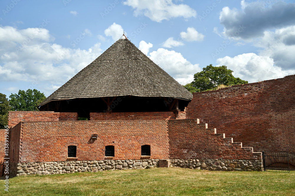 courtyard and walls of a historic medieval castle in the city of Miedzyrzecz courtyard and walls of a historic medieval castle in the city of Miedzyrzecz