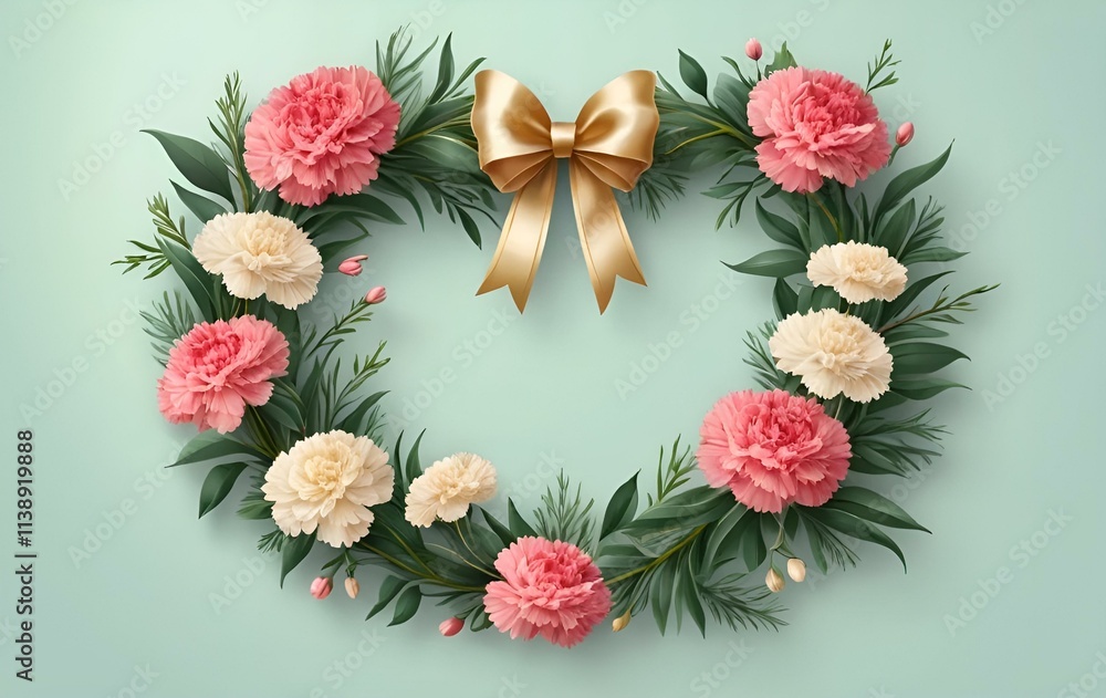 Carnation flower fringes, wreaths, anniversaries, events, banners, plants, flowers, ribbons, cards, templates Carnation flower fringes, wreaths, anniversaries, events, banners, plants, flowers, ribbons, cards, templates