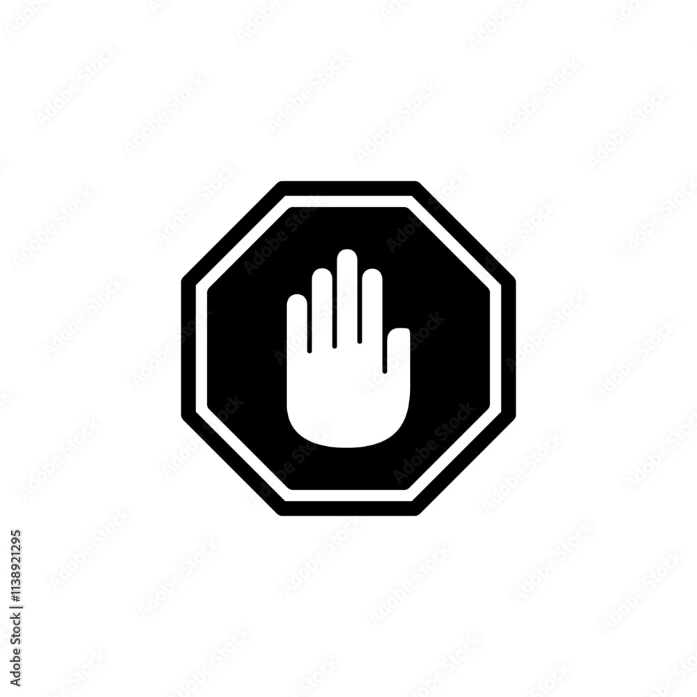 Stop icon logo design. stop road sign. hand stop sign and symbol. Do not enter stop red sign with hand Stop icon logo design. stop road sign. hand stop sign and symbol. Do not enter stop red sign with hand