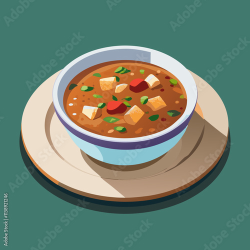 colorful american food theme illustration, gumbo