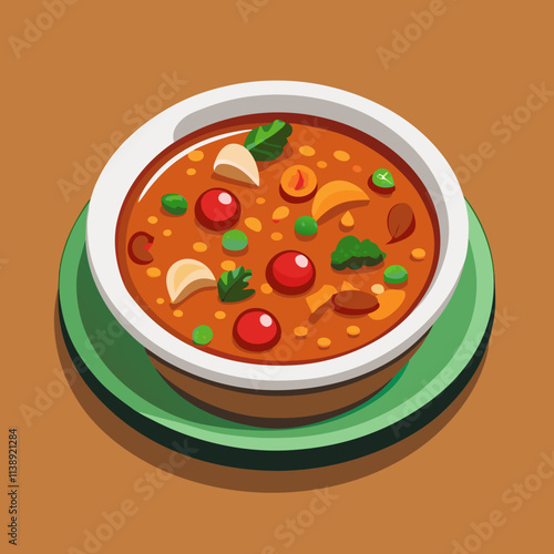 colorful american food theme illustration, gumbo