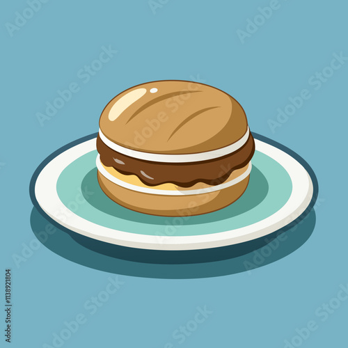 colorful food theme illustration, whoopie pie