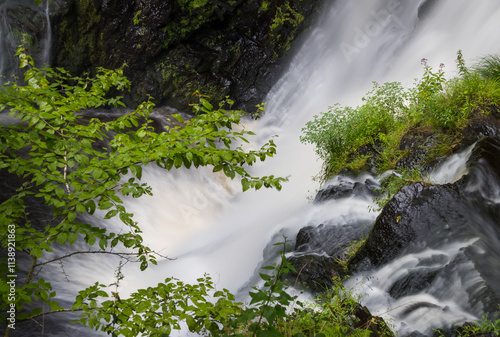 Scenic water falls in Delaware Water Gap National Recreation Area, Pennsylvania photo