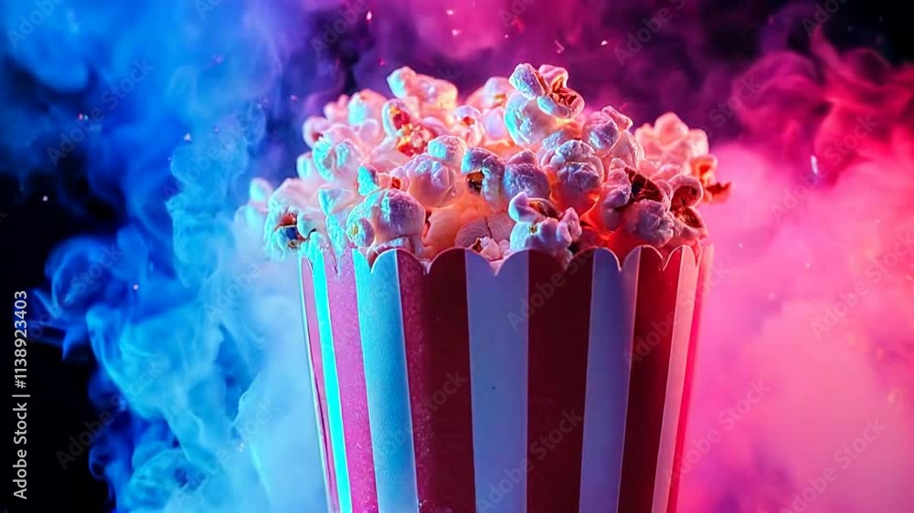 Bowl of popcorn with smoke coming out around it