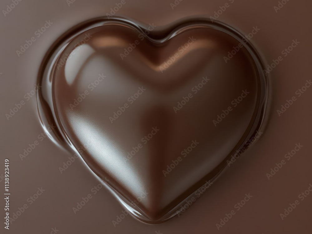 Glossy dark chocolate heart, rich texture, texture, rich, confectionery