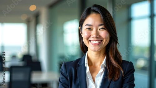 A confident Young Asian Businesswoman smiling and standing at office. Portrait of beautiful Businesswoman in a suit, conveying positivity and professionalism, at the workplace Free Download A confident Young Asian Businesswoman smiling and standing at office. Portrait of beautiful Businesswoman in a suit, conveying positivity and professionalism, at the workplace - GFXLoad
