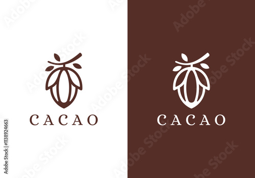 simple nature cacao logo design vector	
